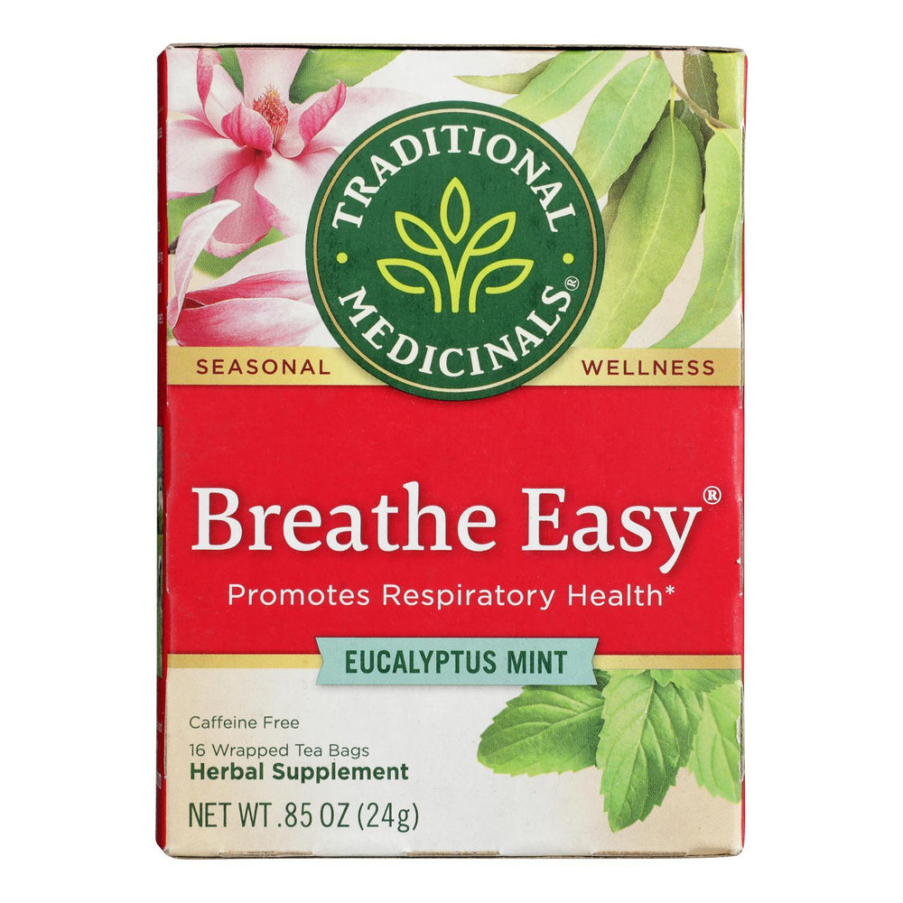 Traditional Medicinals Breathe Easy Herbal Tea - 16 Tea Bags - Case of 6