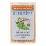 Auromere Ayurvedic Neem Picks - 100 Toothpicks - Case of 12