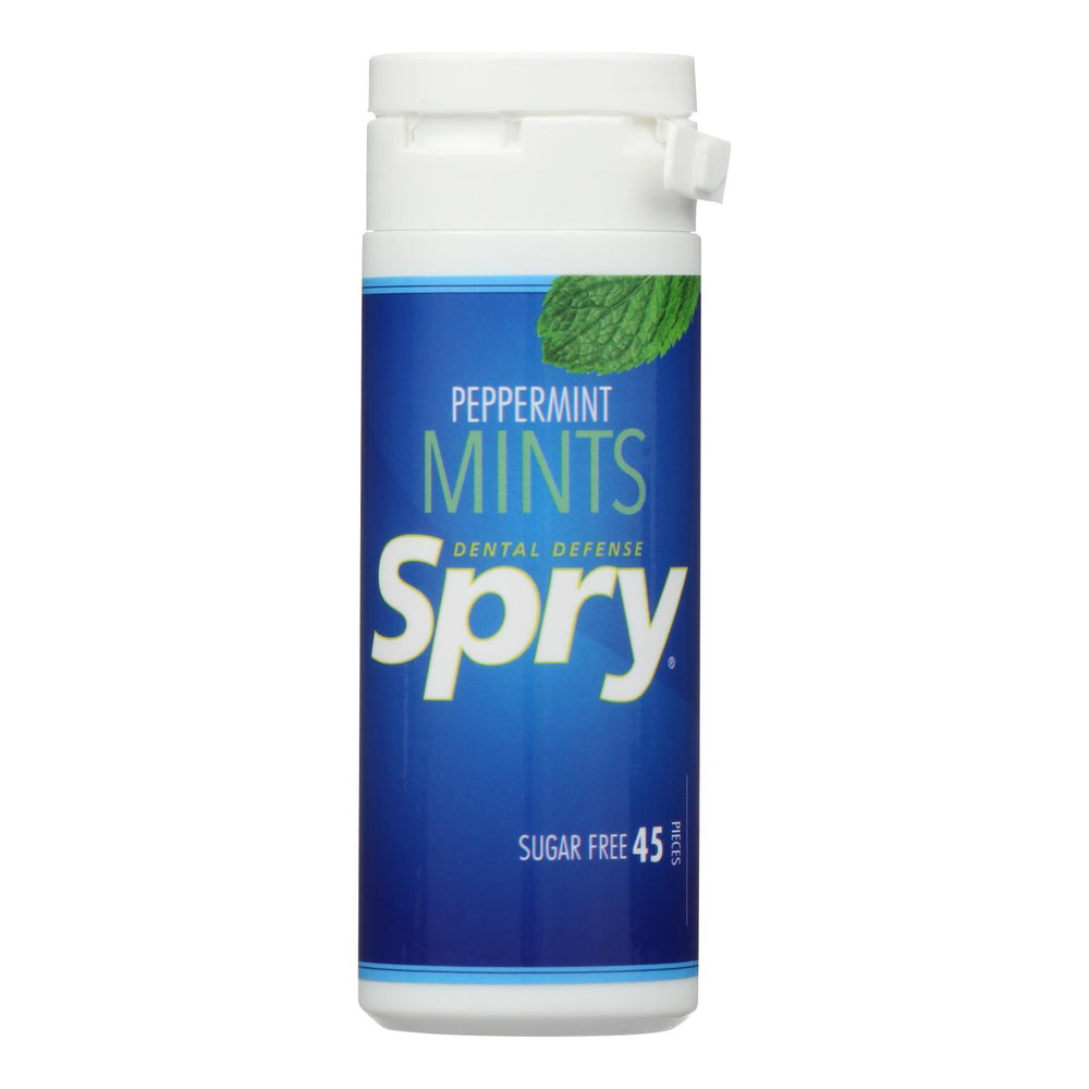 Spry Xylitol Mints - Peppermint - Case of 6 - 45 Count
