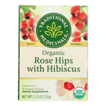 Traditional Medicinals Organic Herbal Tea - Rose Hips with Hibiscus - Case of 6 - 16 Count