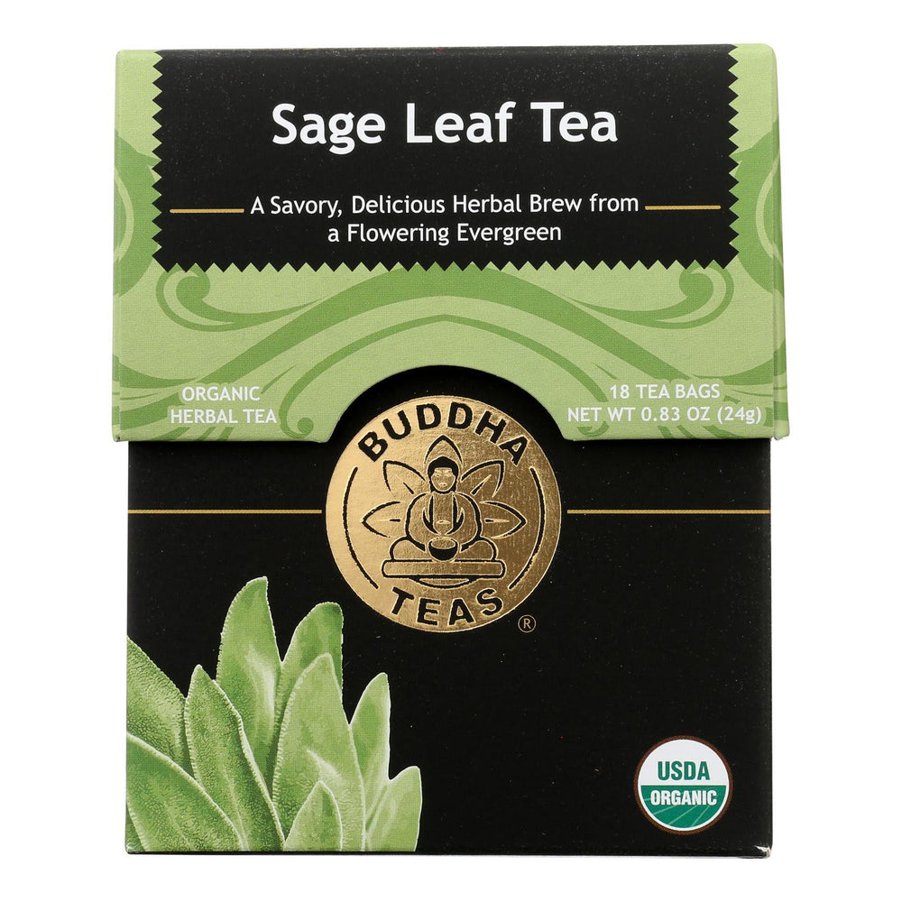 Buddha Teas - Organic Tea - Sage Leaf - Case of 6 - 18 Count