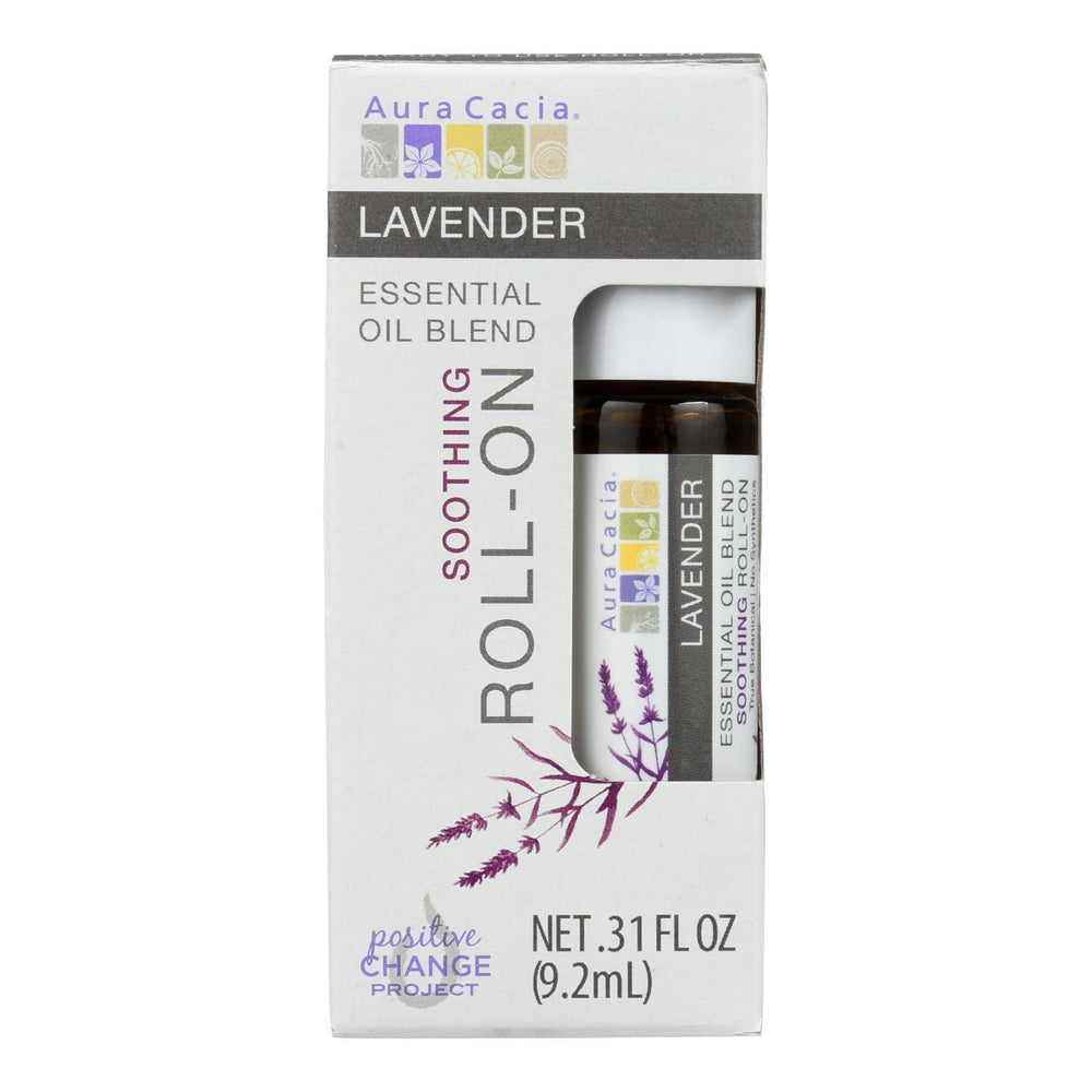 Aura Cacia - Roll On Essential Oil - Lavender - Case of 4 - .31 fl oz