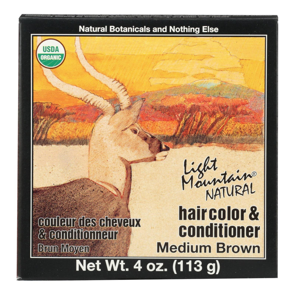 Light Mountain Organic Hair Color and Conditioner - Medium Brown - 4 oz