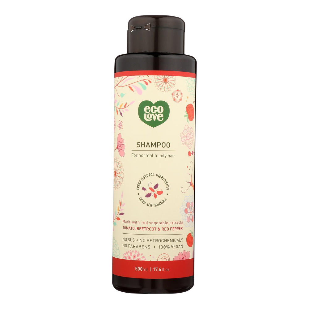 Ecolove Shampoo - Red Vegetables Shampoofor Normal To Oily Hair - Case of 1 - 17.6 fl oz.