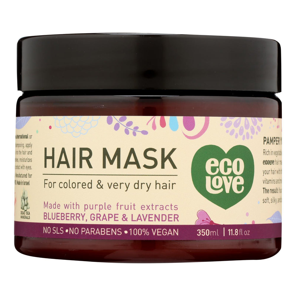 Ecolove Hair Mask - Purple Fruit Hair Mask For Colored and Very Dry Hair  - Case of 1 - 11.8 oz.